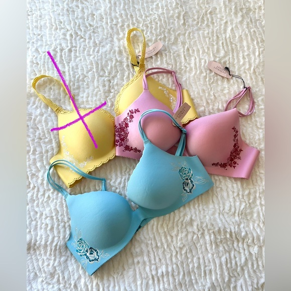 NWT 34B (2) Bundle Push Up Victoria Secret Smooth Cup Bras